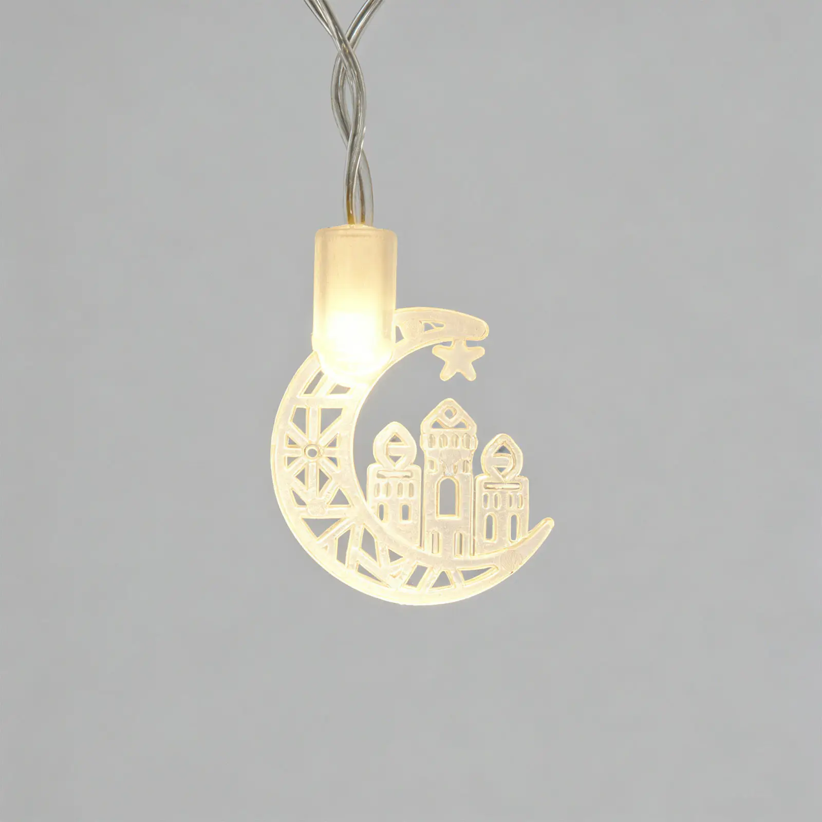 

200Pcs Mini Lamp Shades Moon Shape Plastic String Light Covers LED Bulb Replacement Decorative Lampshade for Wedding Romantic