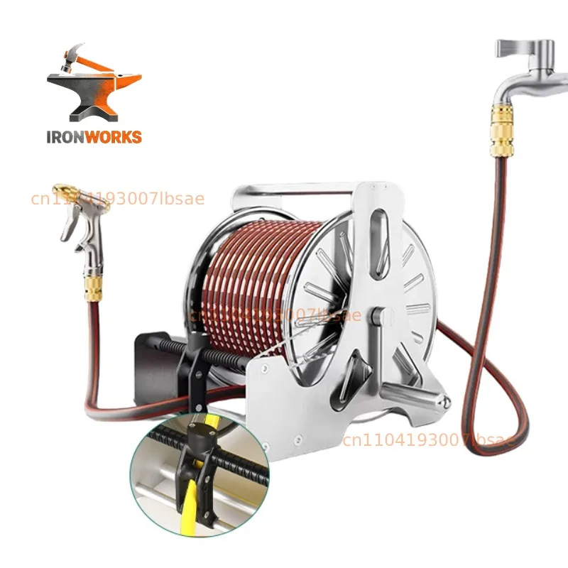 Garden Supplies High Pressure Stainless Steel Garden Hose Storage Hose Reel Cart for Garden Backyard