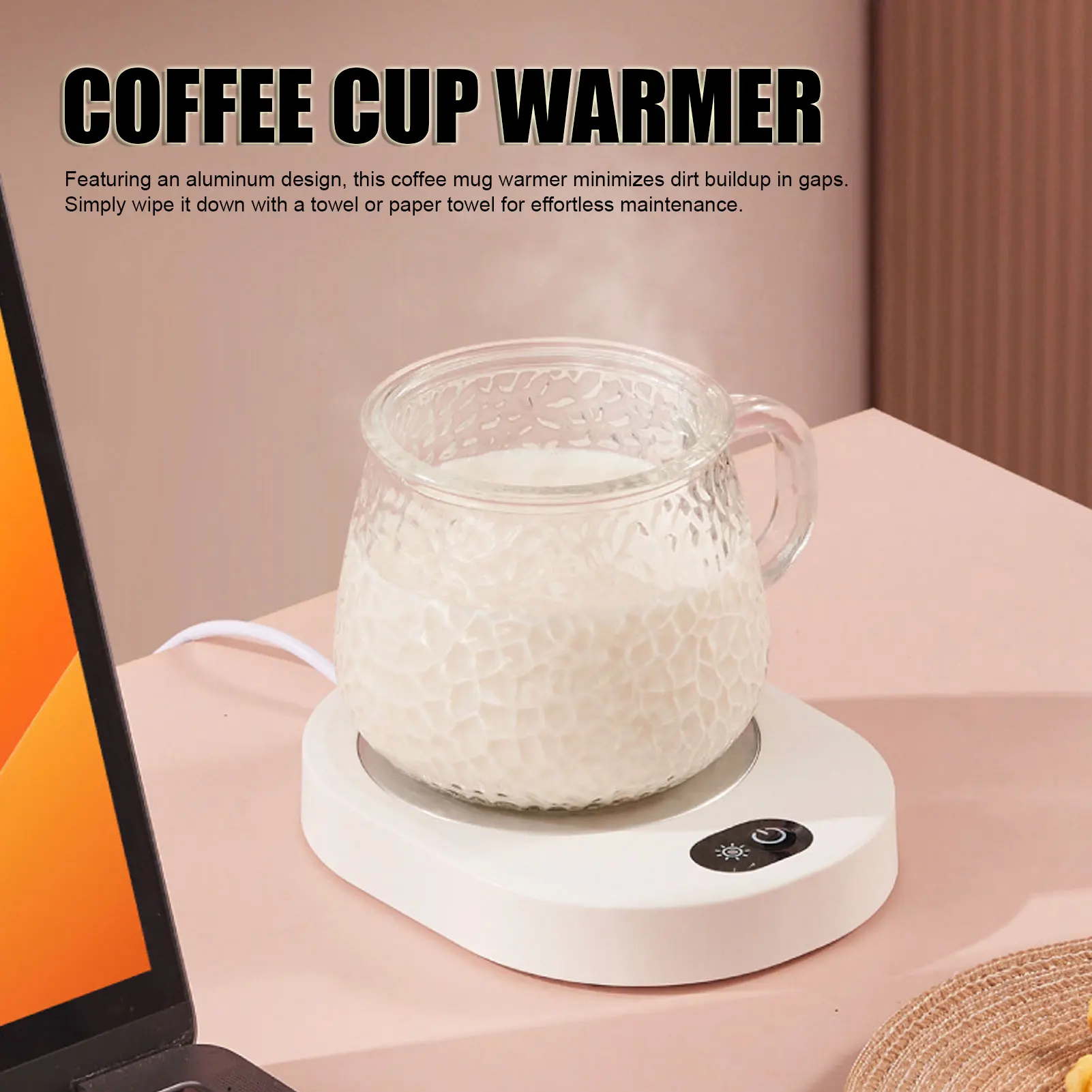 コーヒーカップウォーマー アルミ 50 ℃   定温 13W 簡単お手入れ電気加熱マグウォーマー オフィス ホーム用