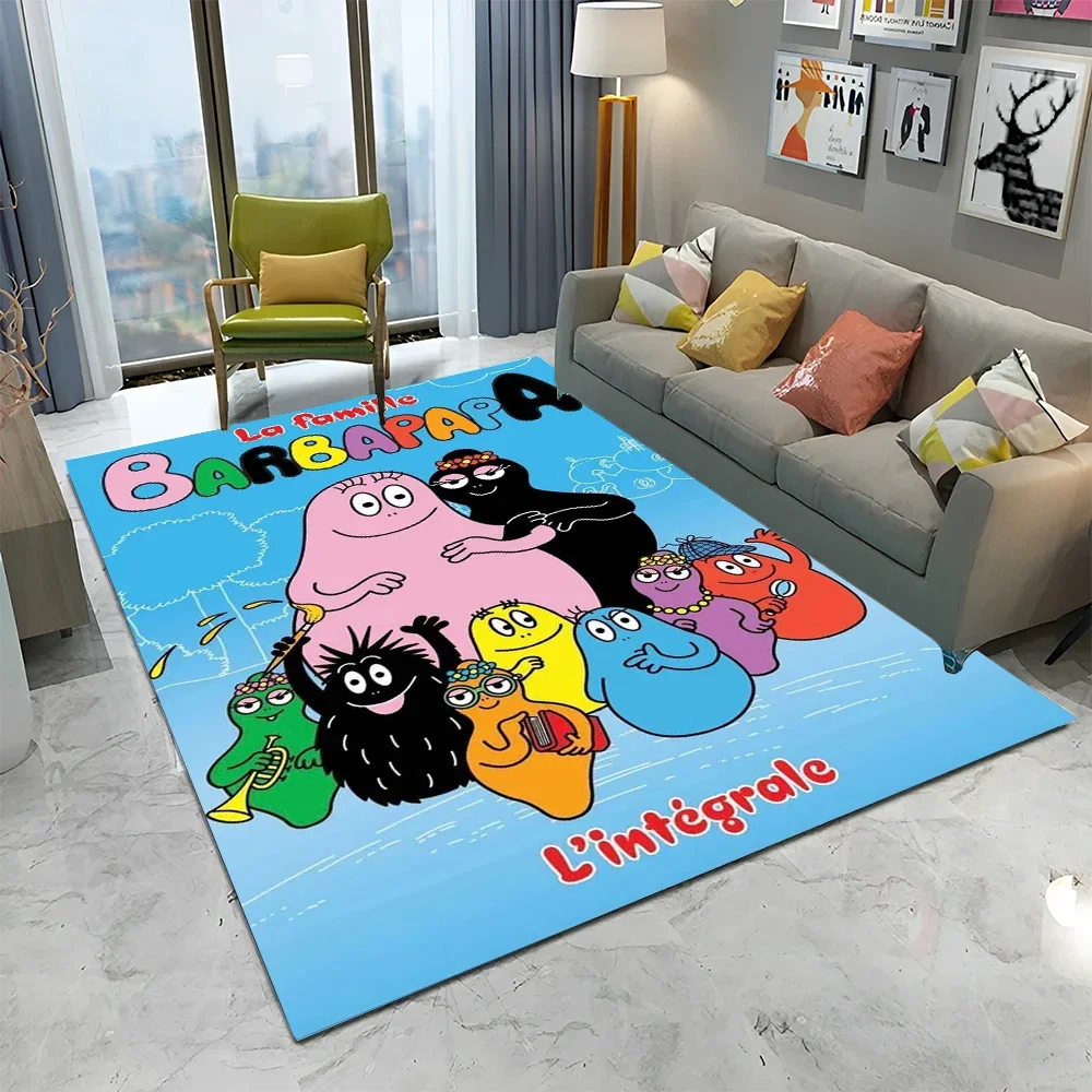 Les Barbapapa Family Anime Cartoon Carpet Rug for Home Living Room Bedroom Sofa Doormat Decor,kids Area Rug Non-slip Floor Mat