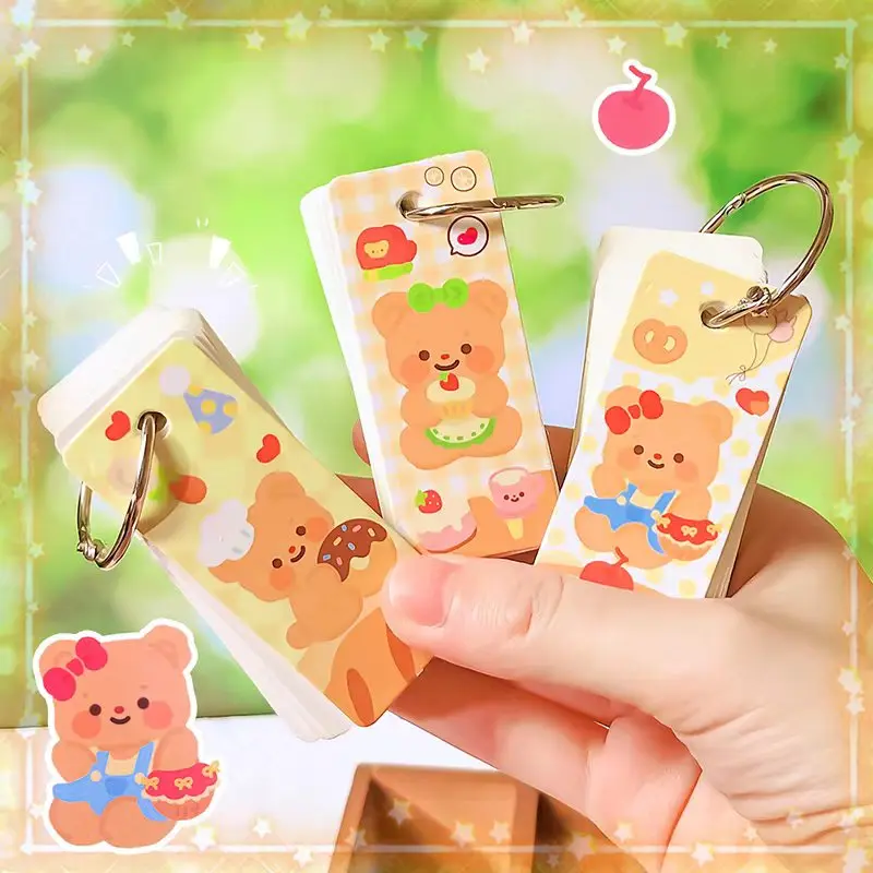 Mini Draagbare Notebook Kawaii Kantoorartikelen Kantooraccessoires Schoolbenodigdheden Kleine Notitieblok Voor Dagelijkse Notities Beer Memo Pads