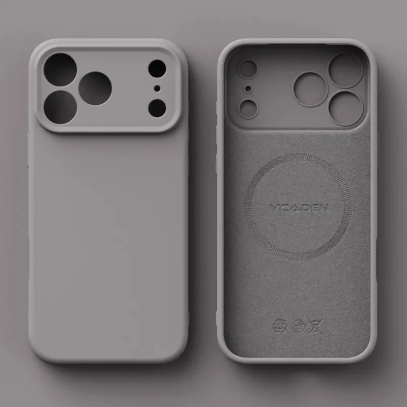 حافظة هاتف مغناطيسية من السيليكون السائل الأصلي لهاتف آيفون 17 16 15 14 13 12 Pro Max Plus 17 Air لغطاء الشحن اللاسلكي Magsafe