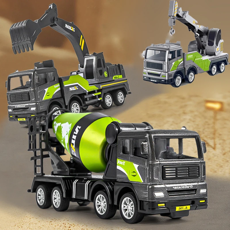 시뮬레이션 합금 광산 믹서 운송 크레인 엔지니어링 시리즈 모델카 어린이 장난감
