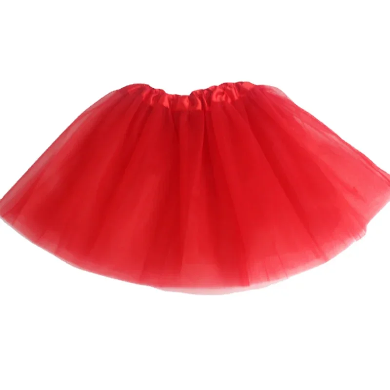 Girl Elastic Ballet Dancewear Tutus Mini Skirt For Birthday Party Dance 3 Layer Tulle Tutu Skirt for Kids Princess 2-8Y Girls