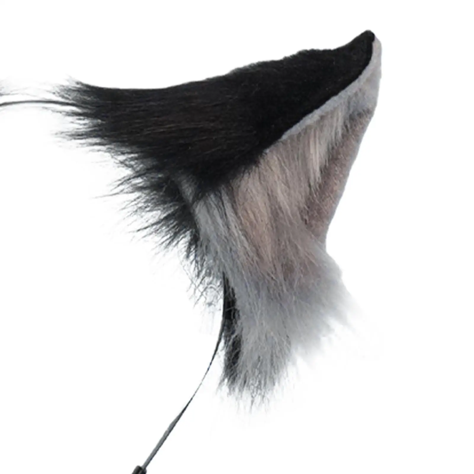 Conjunto de cosplay de cola y orejas de zorro para niños, hombres y mujeres, fiestas temáticas de animales, negro y gris