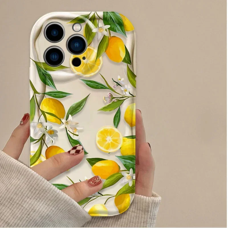 الصيف الفاكهة الليمون زهرة جراب هاتف ل Realme C53 C55 C67 C63 C65 C35 C21Y C25Y C51 8 5 جرام 10 13 11 12 برو زائد نوت 60 غطاء #5