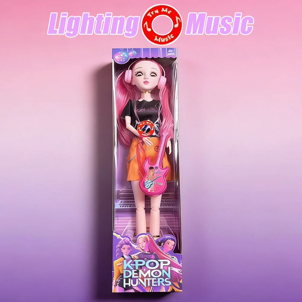 جديد مع أضواء/موسيقى KPOP شيطان الصيادين شخصية دمية لعبة رومي ميرا زوي الديكور فتاة الاطفال هدايا عيد الميلاد مفاجأة