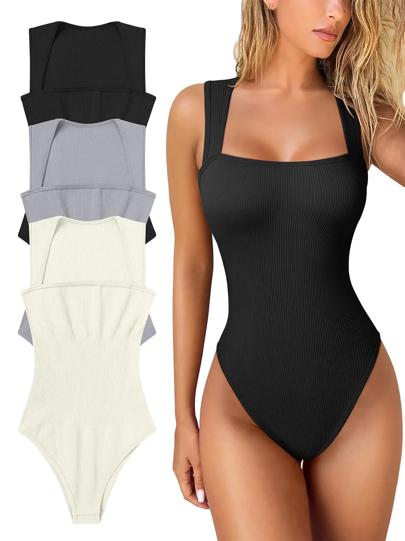 Women\'s seamless solid color thread yoga jumpsuit, summer sleeveless backless triangle sports casual jumpsuit