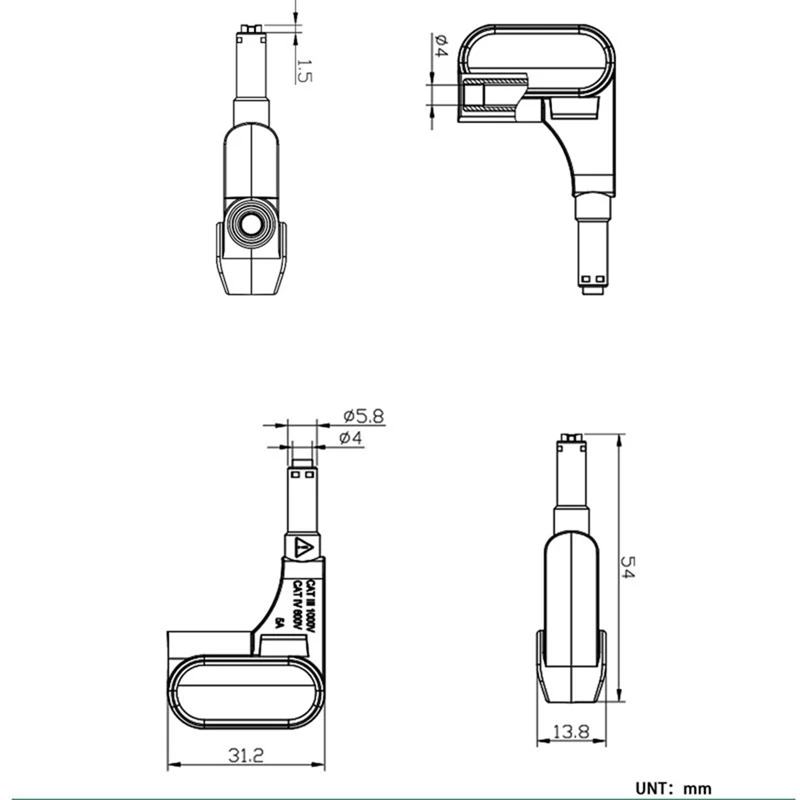 Electronic Multimeter Magnetic Head 4Mm Banana Plug Solderless Fast Magnet Probe Terminal Multimeter Accessories