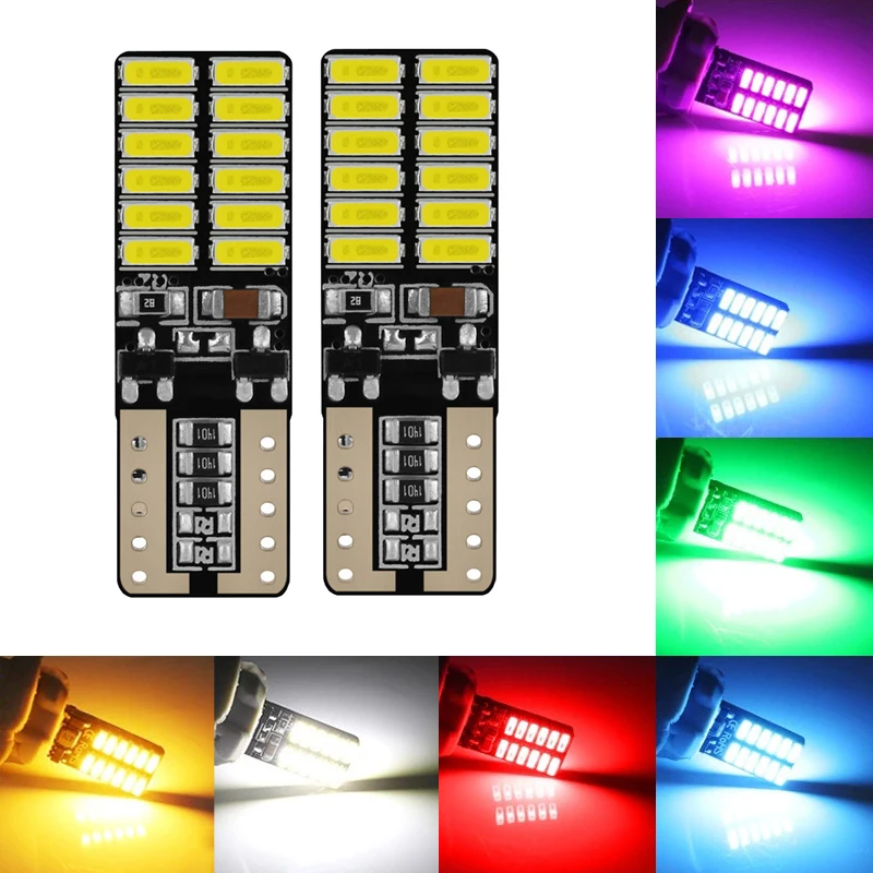 

100x T10 Led Auto Lamp From W5w Canbus 4014 24smd 8w 6000k Light Emitting Diodes Independent Bulb Excellent Producto White