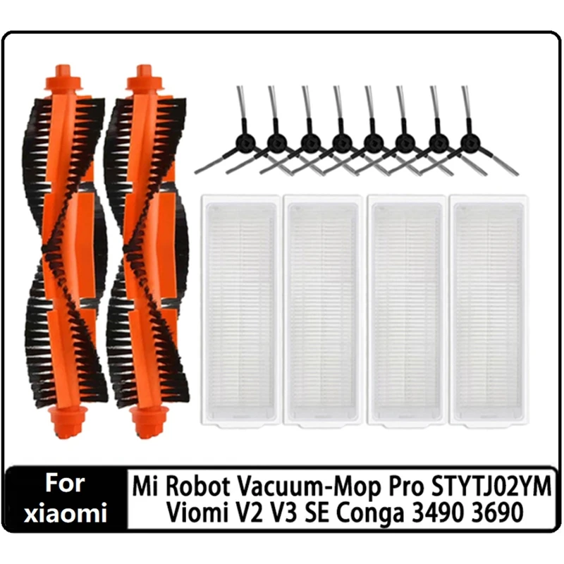 

1 Set Main Side Brush Hepa Filter For Xiaomi Mi Robot Vacuum-Mop Pro STYTJ02YM 2S 3C Viomi V2 V3 SE Conga 3490 3690 Spare Parts
