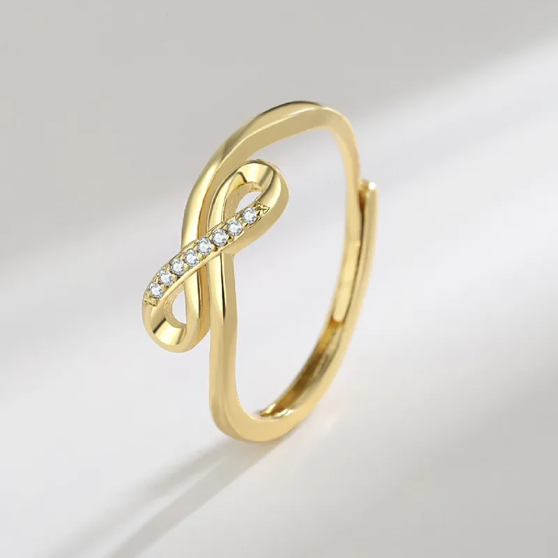 Classic Infinite Love Ring for Women Number Eight Zircon Knuckle Jewelry Ladies Wedding Anniversary Rings Gifts Accessories