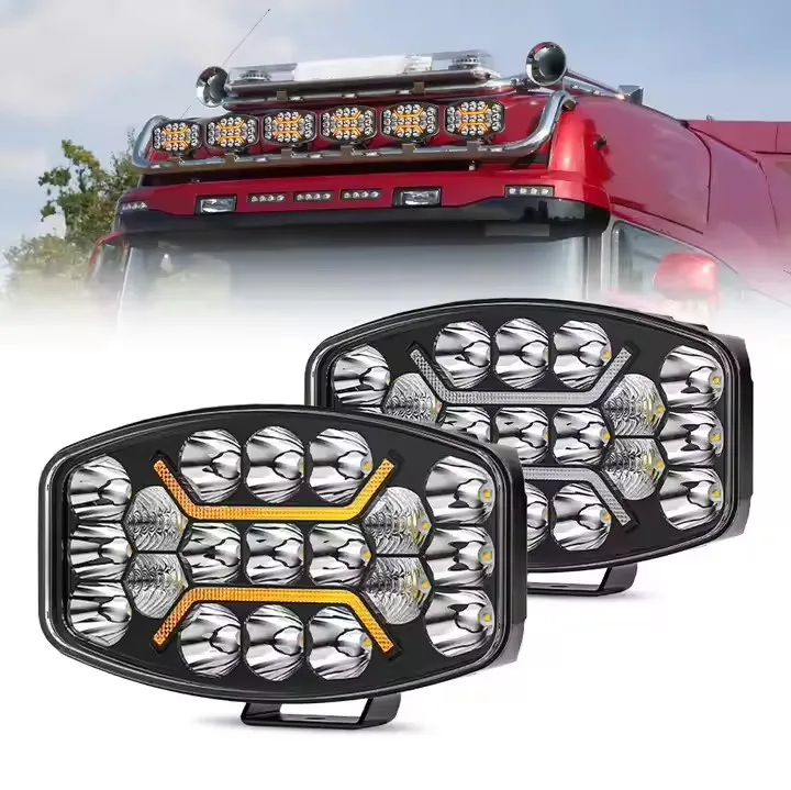 OPOO Super Bright 10 Inch LED Driving Lights for Scania for vol vo Truck Trailer 12V 24V Truck Roof Spots-New Condition