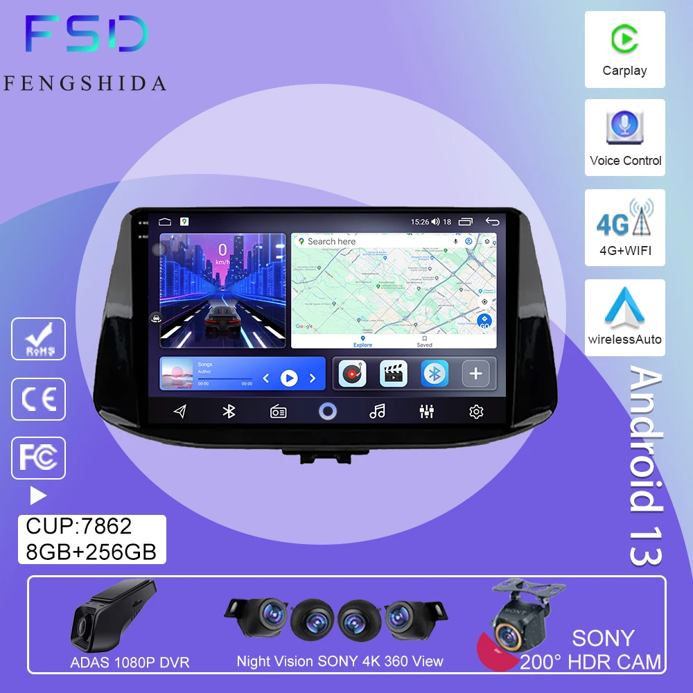 

Android 13 Car Radio For Hyundai I30 2017 - 2019 Navigation GPS Android Auto 5G Screen Wifi Multimedia Player Bluetooth No 2din