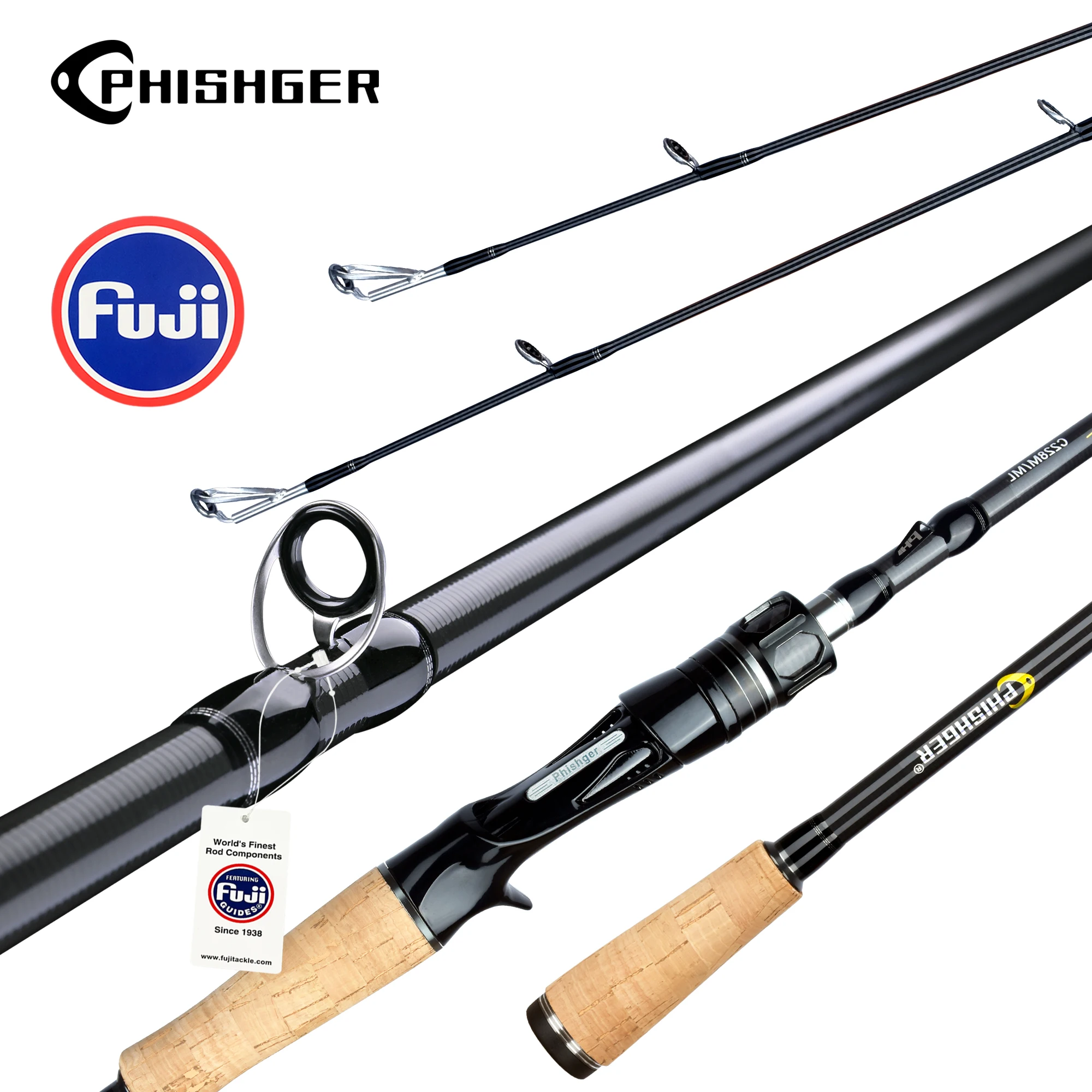BIUTIFU Caña Baitcasting Fuji T800 Carbono ML/M/MH/H Señuelo 5-80g - imagen 3