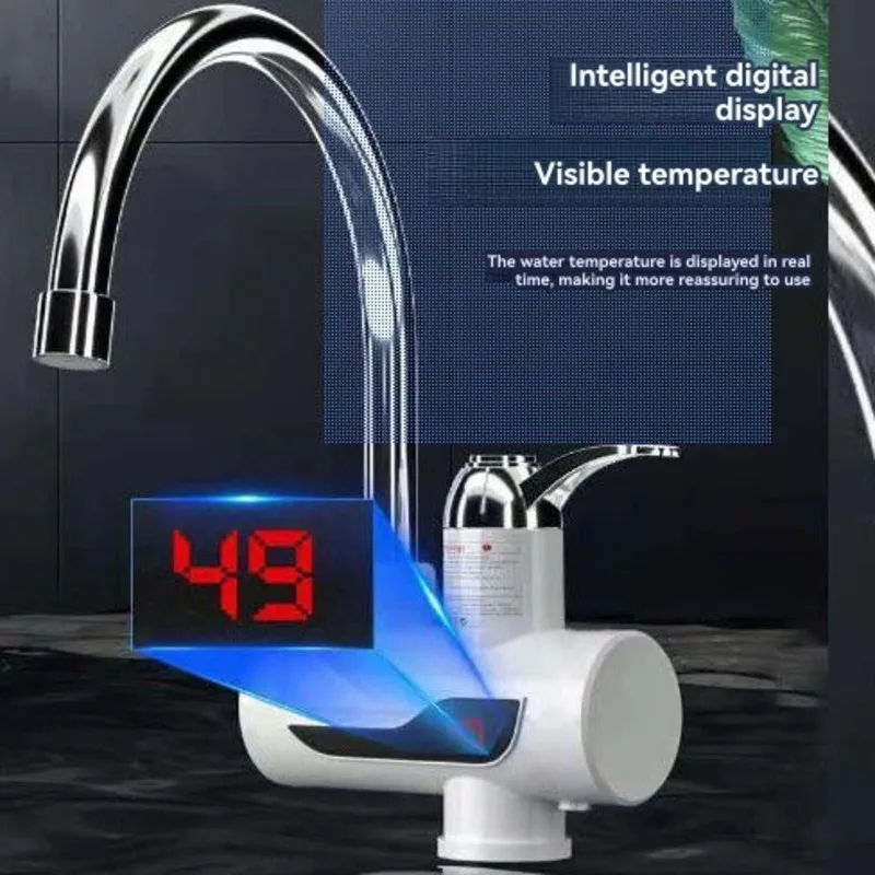 

A66Z EU Plug Faucet With LED Digital Display Rotatable Bathroom Kitchen Heating Tap Water Faucet Tankless Electric Hot Water Hea
