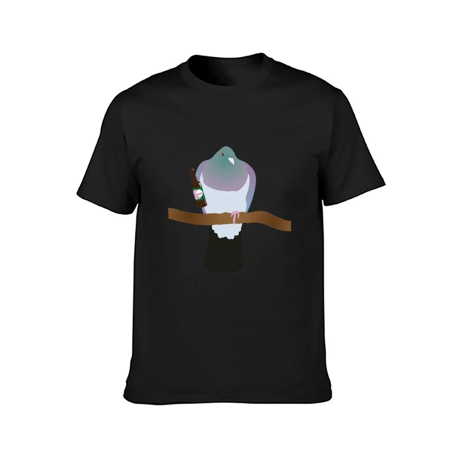 Tipsy Kereru drinking a beer T-Shirt boys whites anime animal prinfor boys sublime Men's cotton t-shirt