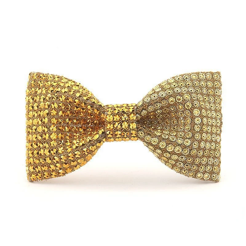 High-end Shiny Rhinestone Crystal Bow Tie for Men British Style Shirt Necktie Luxulry Jewelry Wedding Clothing Accessories