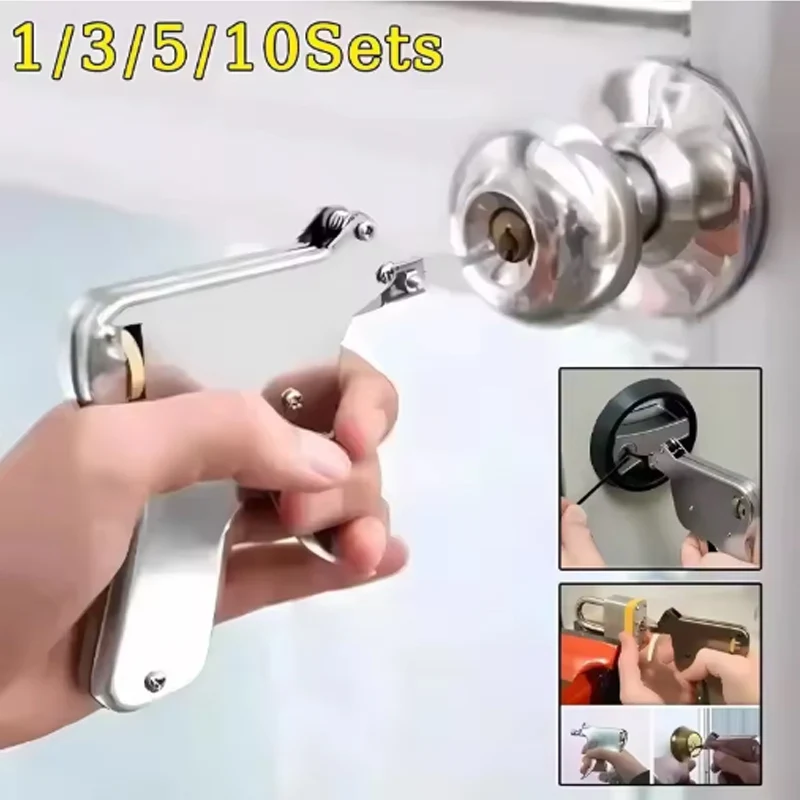 New Lock Pick Bumps Stainless Steel Door Opener Key Gun-Repair Tool Kit Gun Parts Strong Steel Lock Picking Tool Set Extractor
