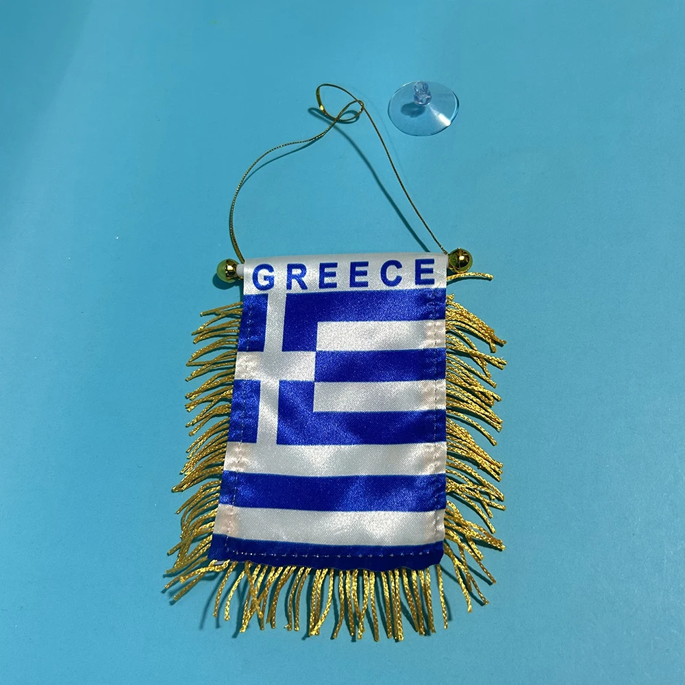 Bandera de Grecia para ventana coche poliéster impresa ambos lados - imagen 4