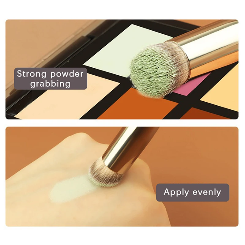 แปรงสำหรับแต่งหน้ารองพื้นคอนซีลเลอร์ครีมน้ำวงกลมสีเข้มสังเคราะห์เครื่องมือความงามแปรงคอนทัวร์เครื่องสำอาง