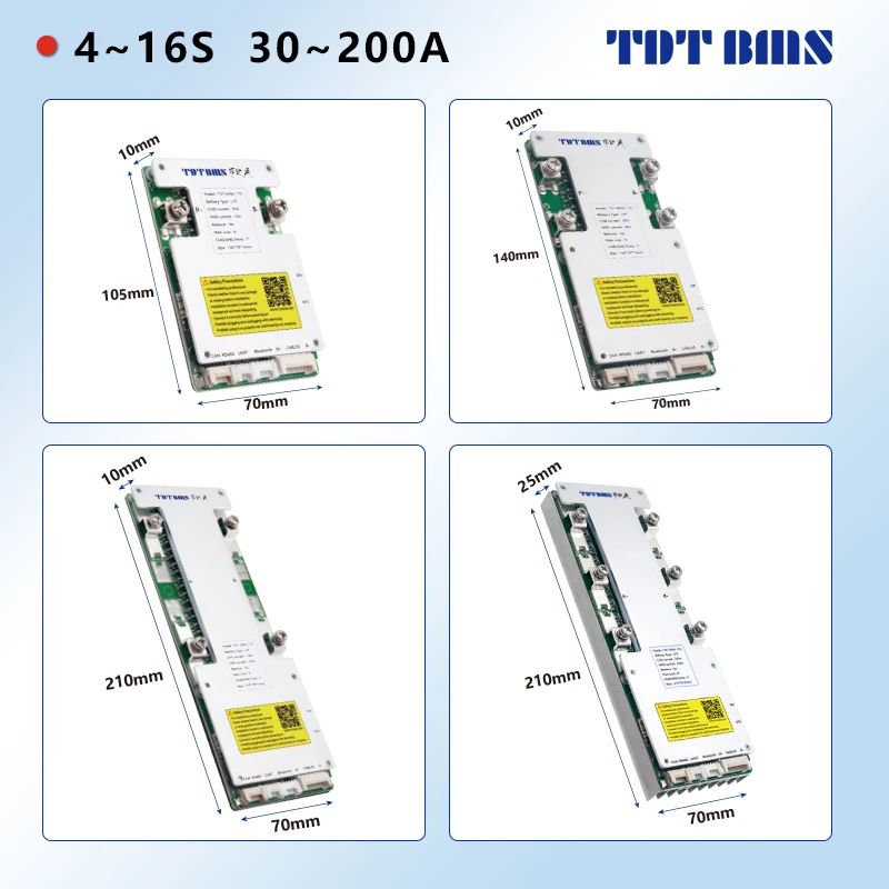 TDT BMS Liion esperto 3S 4S 12V 7S 8S 24V 12S 13S 16S 48V 50A, apoio Bluetooth RS485 RS232, PODE & App do IOS, LiFePo4, 100A, 150A, 200A