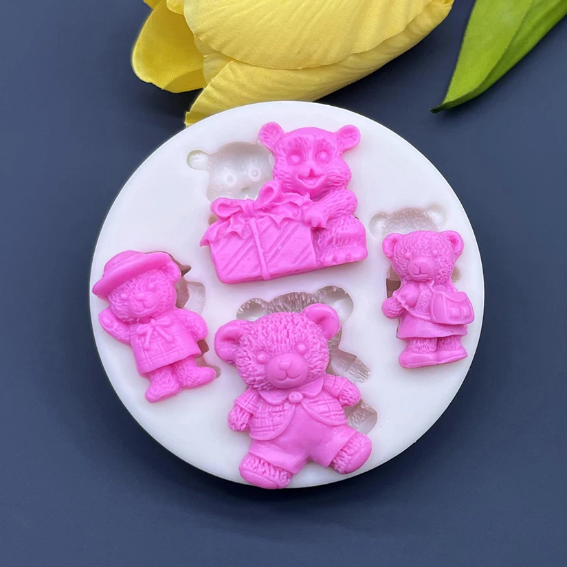 Силиконовая форма «Медведь» Sugarcraft форма для выпечки кекса инструменты для украшения тортов из мастики