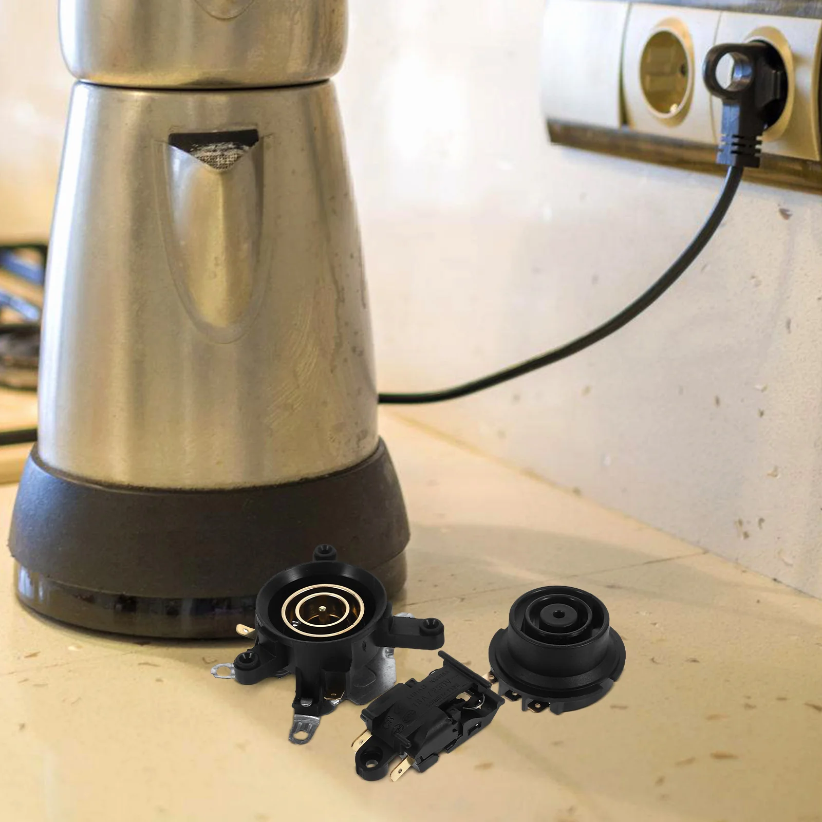

1 set 1 Set Electric Kettle Thermostat Coupler Replacement Parts Fast Boil High Conductivity Copper Contacts Safe Design