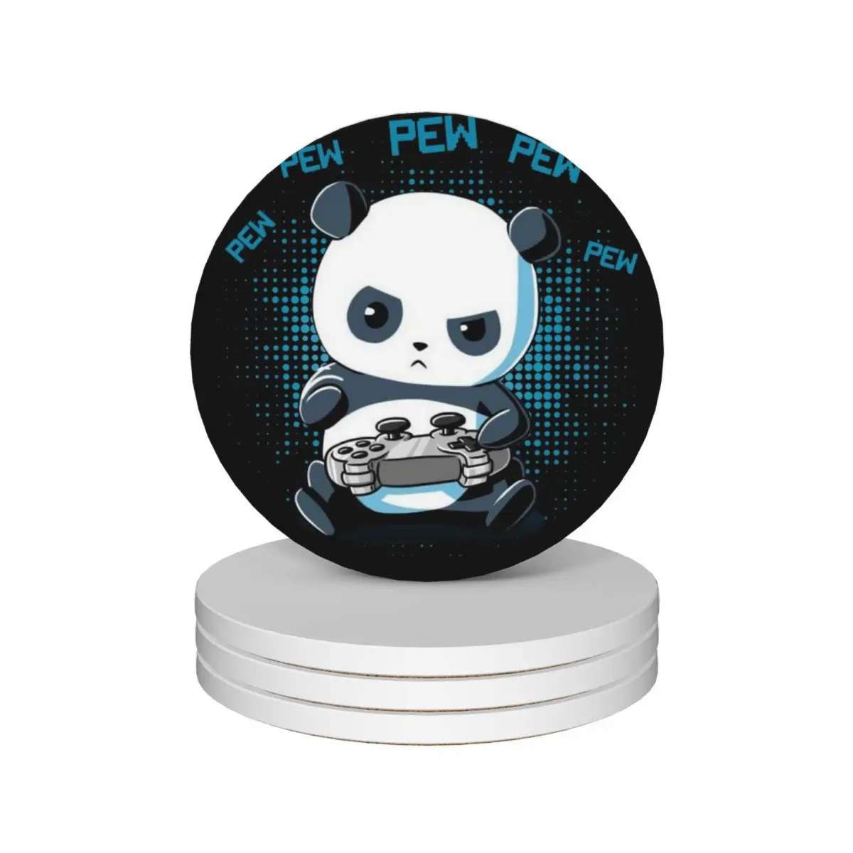 

Gaming Panda Cute Panda Gaming Gift Ceramic Coasters (Set of 4) Cup for tea set cute Coasters
