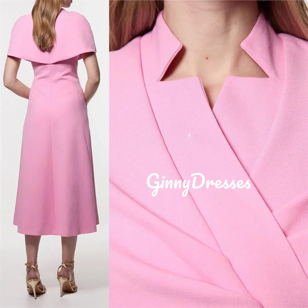 

V-Neck فساتين للمناسبات الخاصة A-Line Customize Ruffle Floor-Length Dresses For Women Zipper Up Short Sleeves Formal Occasion