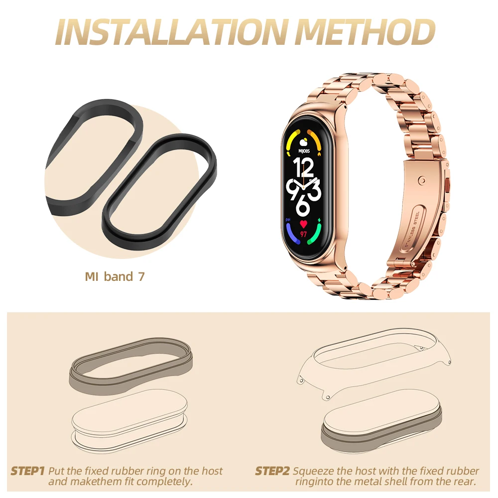 Металлический ремешок для Mi Band 7 6 5 4 3, браслет из ткани Correa Mi Band 6, наручный браслет, NFC