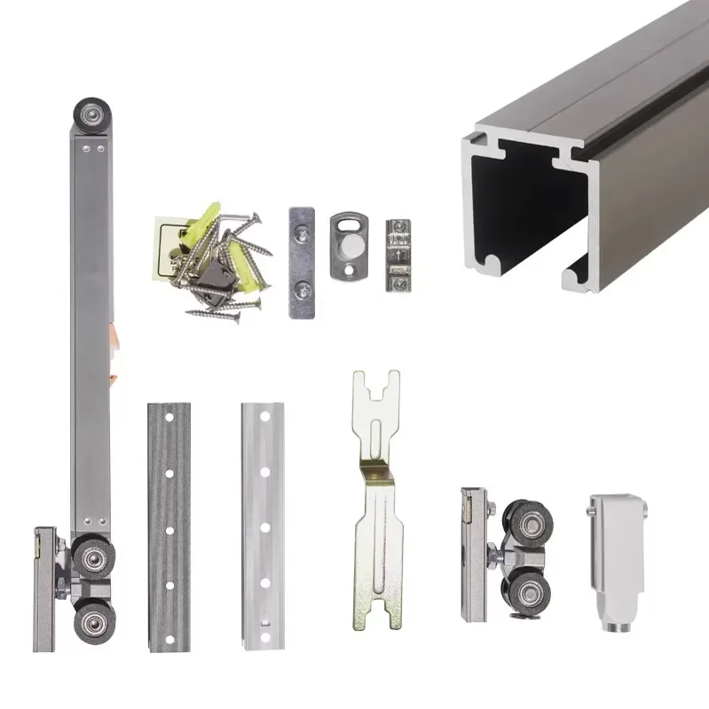 Quick release press hidden pocket door slide guide push-pull translation door pulley lifting full set o