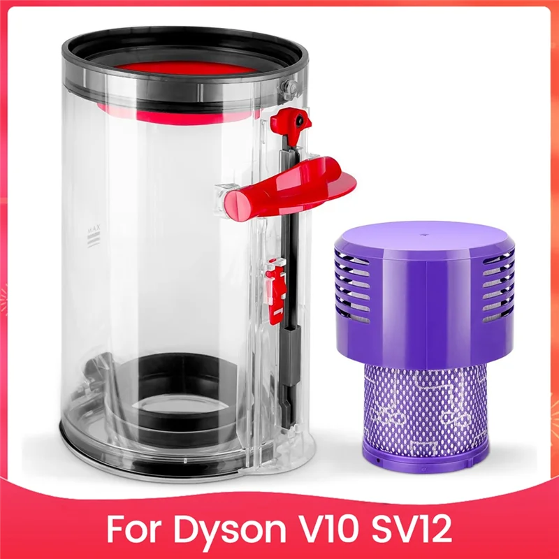 

【Срочная распродажа】Пылесборник с фильтром, запасные части для Dyson V10 SV12, аксессуары для пылесосов с животными и абсолютными пылями Dustb