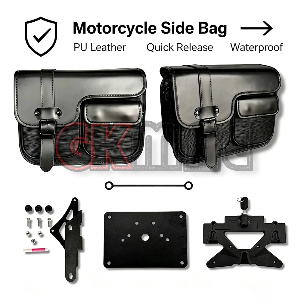 For Xiangshuai JOY 250 JOY250 Motorcycle Modified Side Boxes Quick-release Waterproof Leather Panniers Helmet Bags Travel Bags
