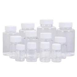 30/50/100ml Empty Filling Capsule Bottle Transparent Plastic Large Mouth Bottle Wide Mouth Bottle With Cap Sealing Bottling