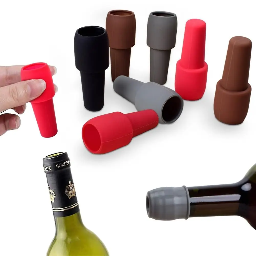 Convenient Silicone Wine Bottle Stopper Reusable Sparkling Wine Bottle Stopper Red Wine Sealer Wine Tools Wine Sealer