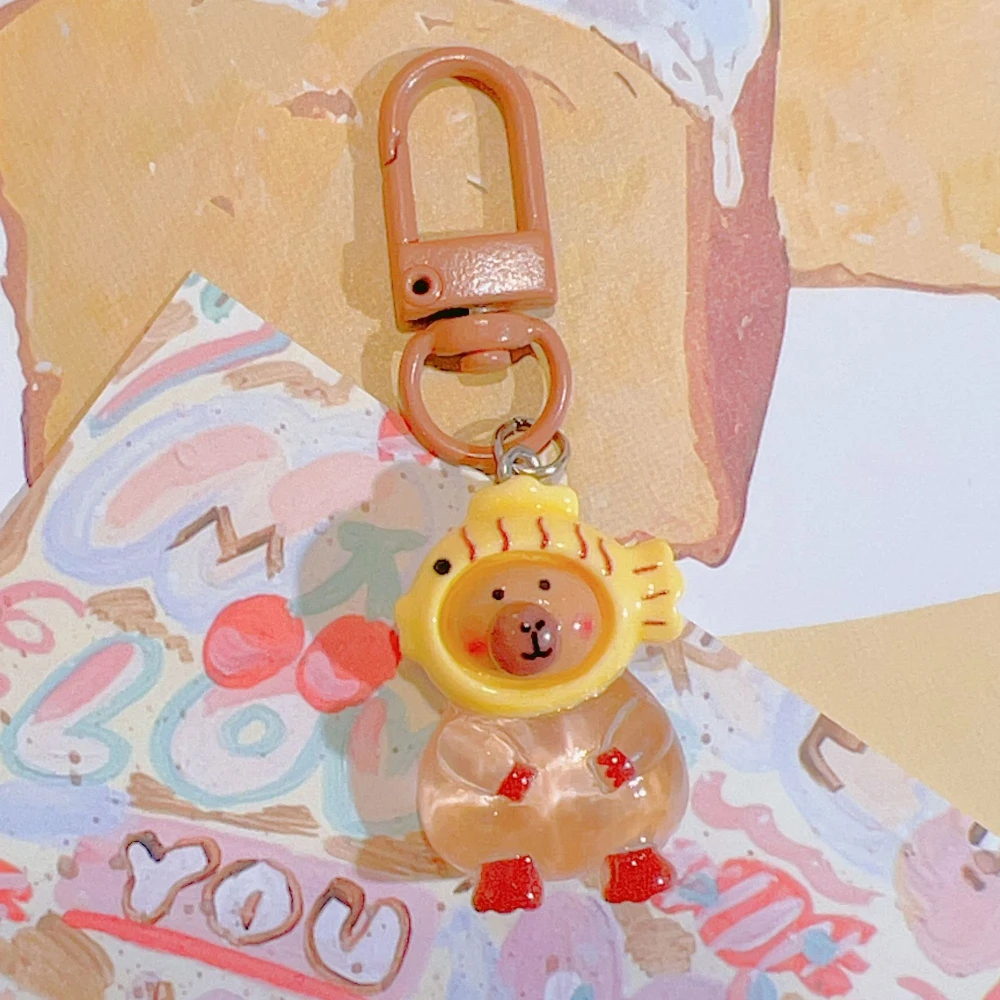 

5PCS Transparent Capybara Keychain, Kawaii Animation Pendant, Bag Pendant, Fashion Accessories, Gifts.