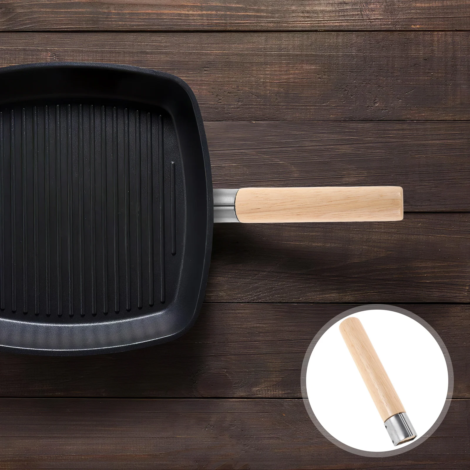 

Detachable Wooden Pot Handle Replacement for Frying Pans Woks Universal Fit Ergonomic Design Safe Kitchen Use