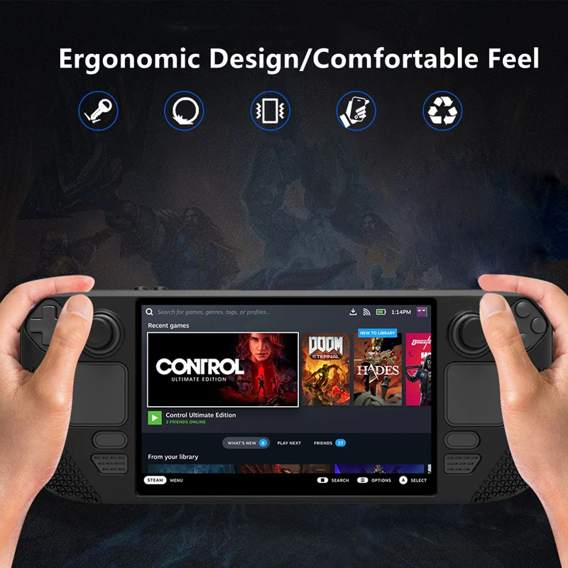 جديد الغطاء الواقي شل للبخار سطح السفينة عدم الانزلاق غطاء سيليكون للصدمات لعبة وحدة التحكم أجزاء للبخار سطح السفينة الملحقات