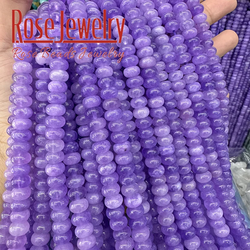 Natural Stone Lavender Amethyst Rondelle Abacus Beads Round Loose Beads for DIY Jewelry Making Bracelet Necklace 5x8mm 15\