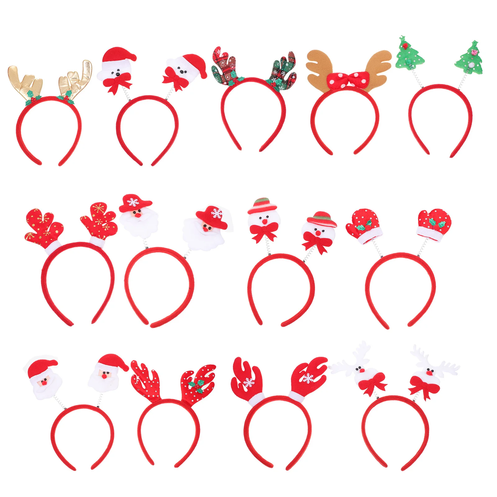 

13Pcs Christmas Hair Hoops Cute Cartoon Kids Headband Party Headdress Chic Xmas Hair Decoration Cosplay Accessories