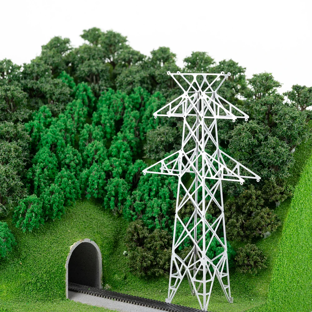 Simulation High Voltage Line Tower Transmission Model ABS Toys For DIY Raiyway Train Scene Sand Table Layout Diorama Kit 1PCS