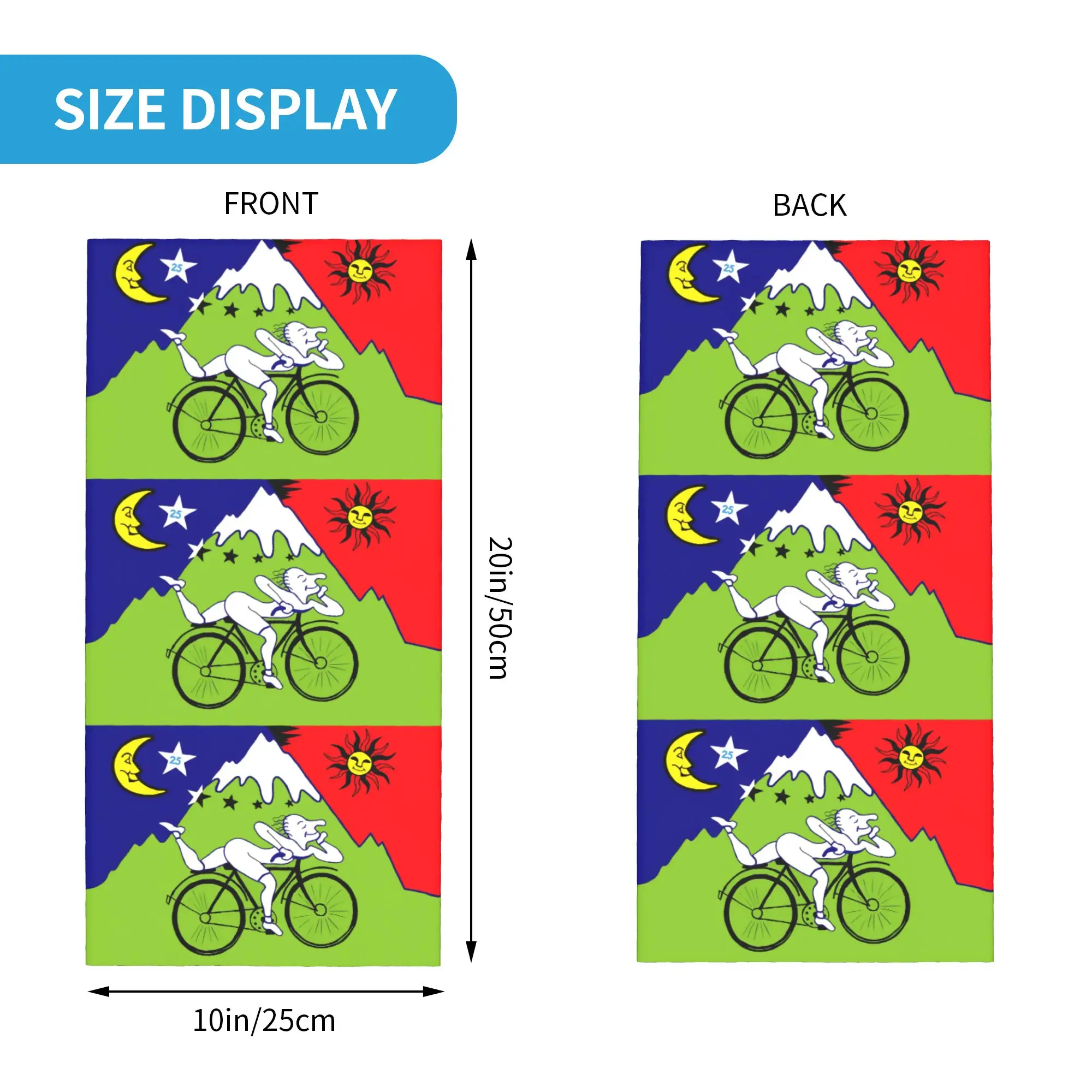 Custom Bicycle Day Bandana Neck Gaiter for Ski Hunting Women Men Wrap Scarf 1943 LSD Balaclava Warmer