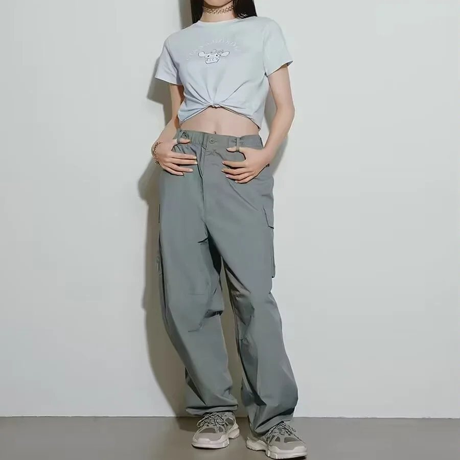 

Новые летние брюки-карго с широкими штанинами, повседневные рабочие брюки, дышащие прямые брюки для мужчин и женщин