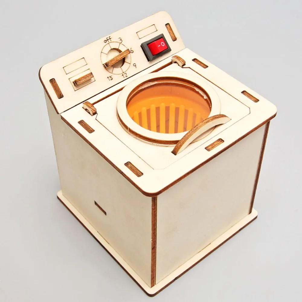 طقم غسالة خشبي عتيق DIY | لعبة STEM التعليمية للأطفال 7+، تجربة علمية على قوة الطرد المركزي #4