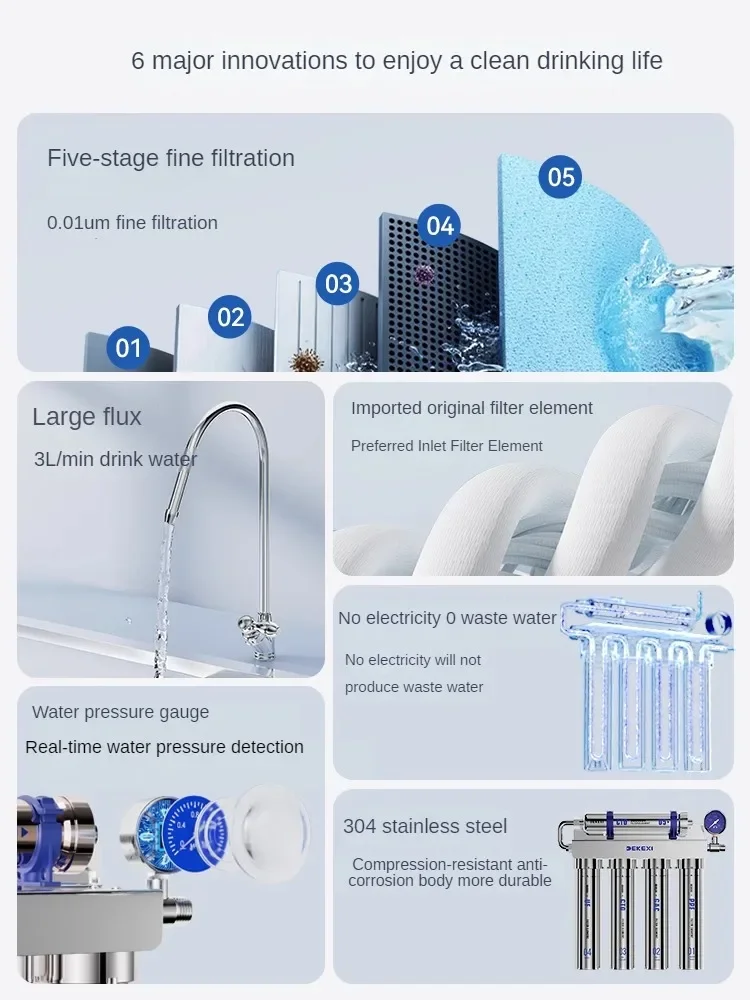 Water Purifier Household Direct Drinking Water Purifier Kitchen Tap Water Pre-filter Ultrafiltration Purifier Home-appliance