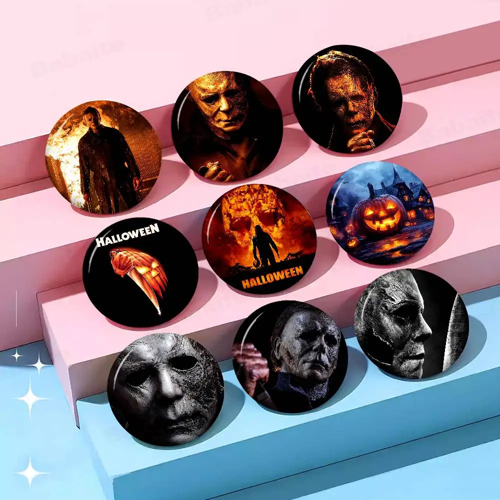 Horror Movie M-michael Myers 58mm Cute Series Pins Funny Badge Interesting Cartoon Animals Brooches Backpack Clothes Accessory