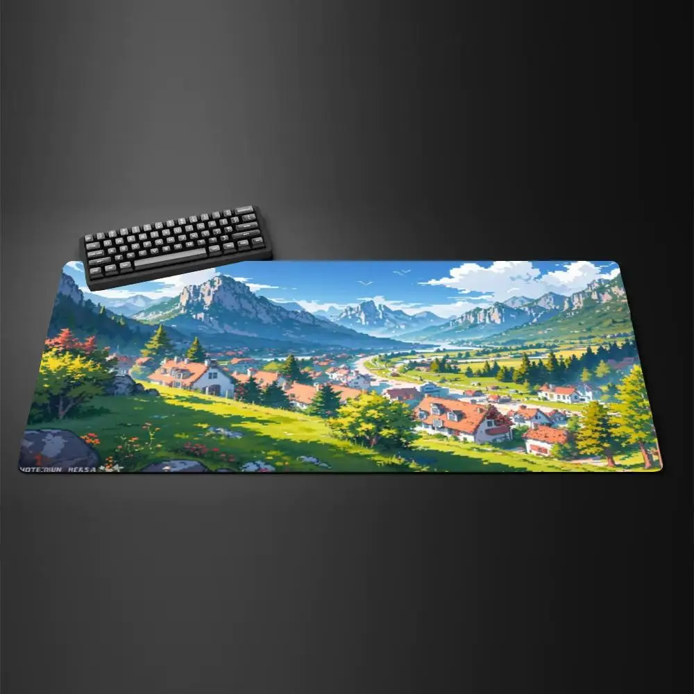 Коврик для мыши Green Forest Sunset, игровой коврик для мыши из натурального каучука, очень большой утолщенный коврик для стола, игровой коврик