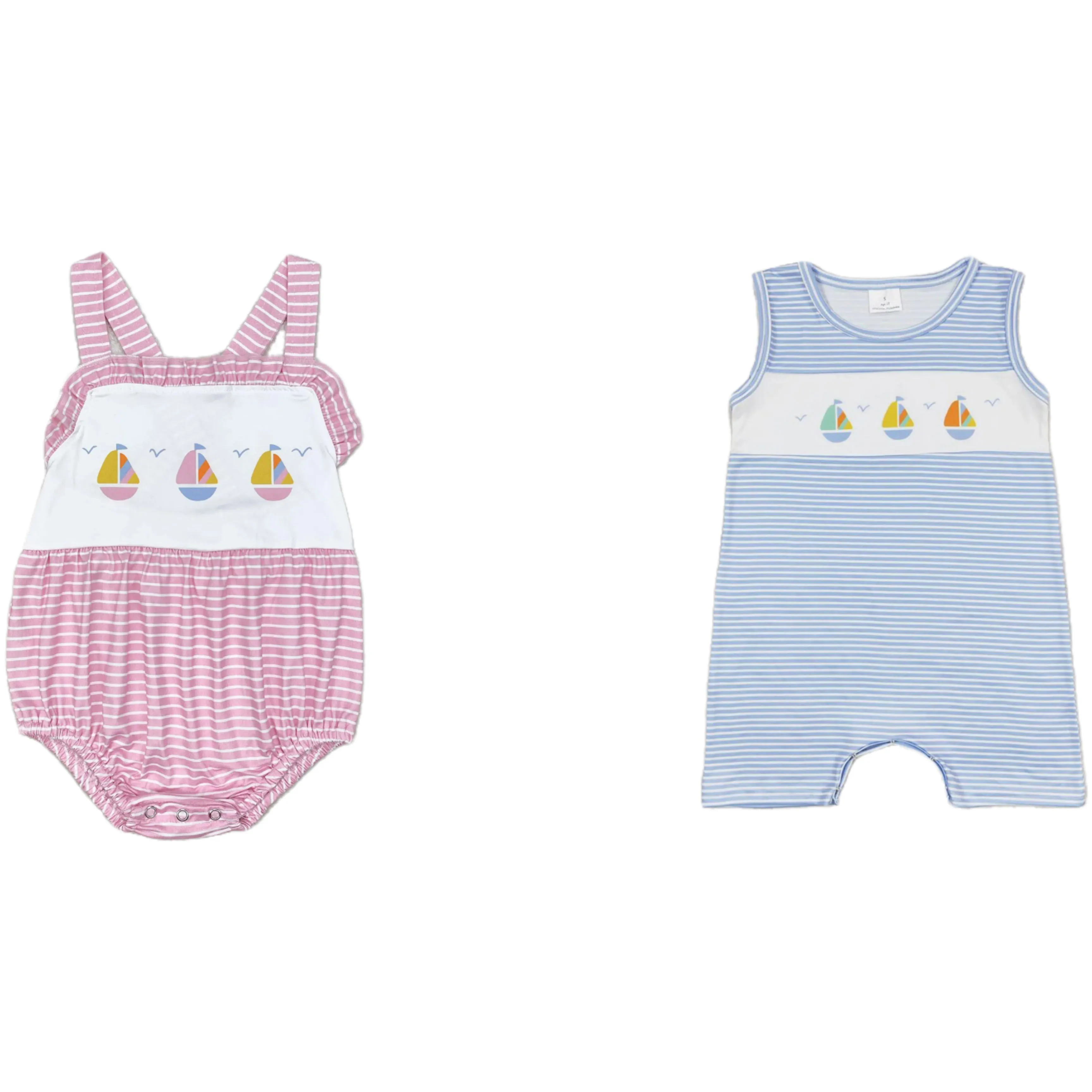 

Wholesale Kids Baby Boy Girl Sleeveless Jumpsuit Newborn Coverall Romper Toddler Bubble Bodysuit Boats One-piece