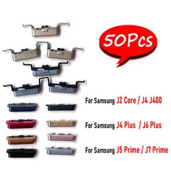 50Pcs，NEW Side Keys Power Button and Volume Side Buttons Key Replacement Parts For Samsung J2 Core J4 J400 J6 Plus J5 J7 Prime